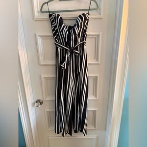 H&M Black & White Cropped Jumpsuit